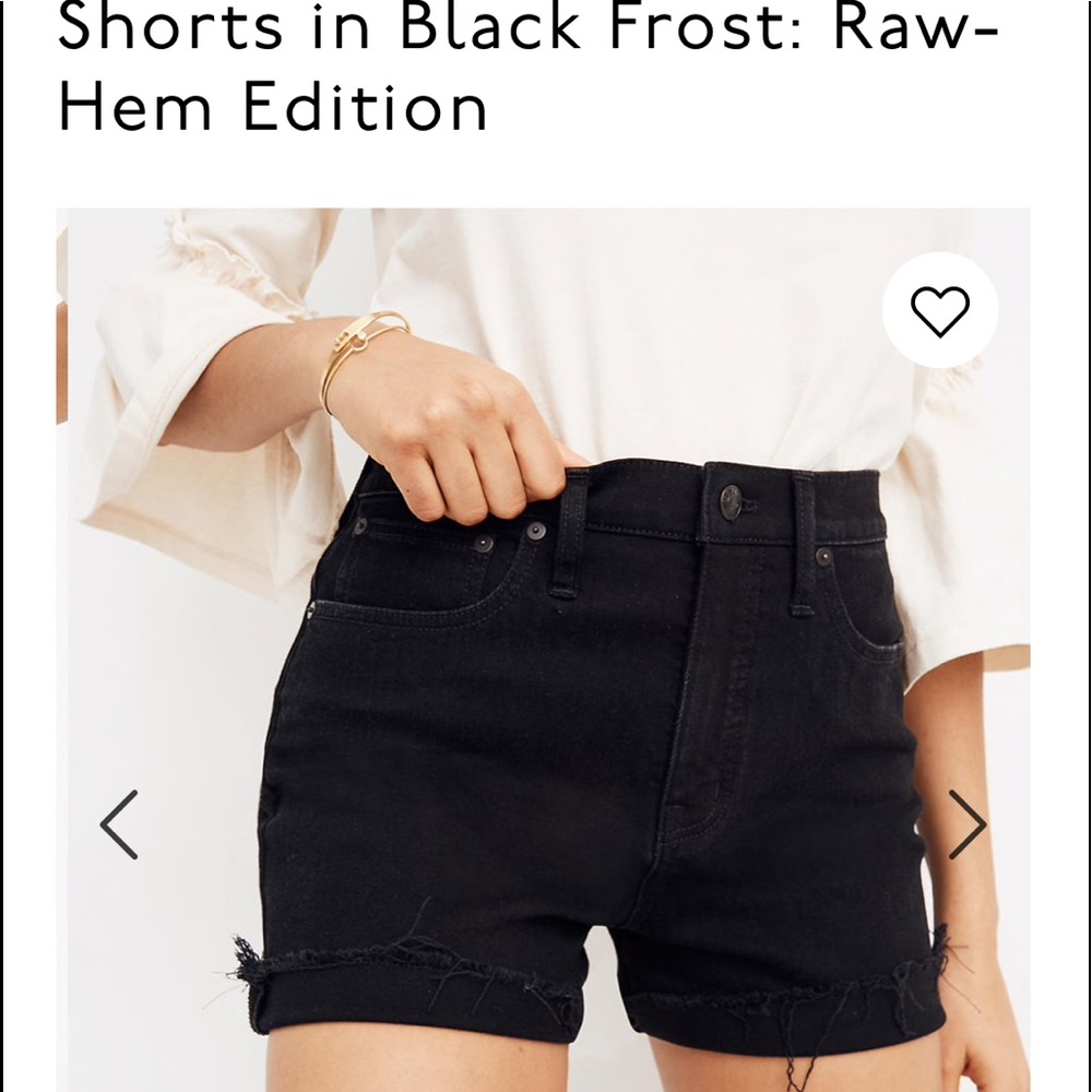 Madewell Curvy High Rise Black Denim Shorts